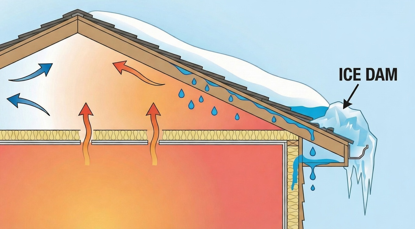 ice dam illustration