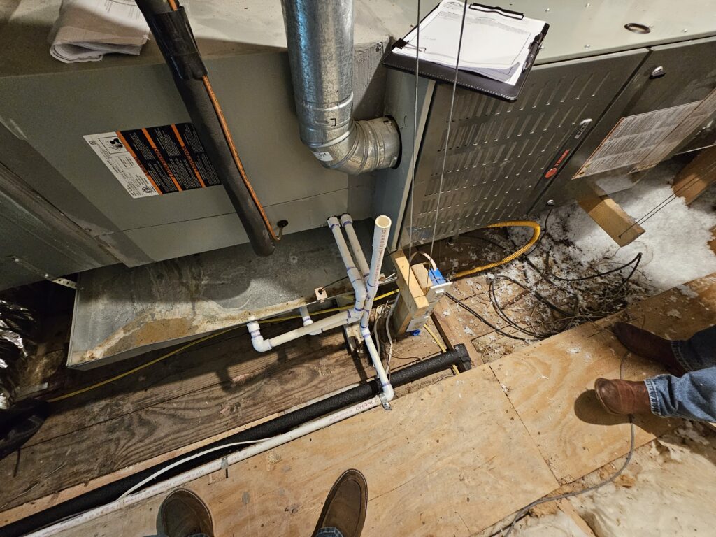 HVAC system in attic