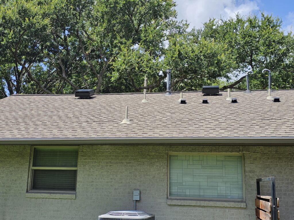 multiple Attic Vents on roof Coral Gables Dr, Dallas