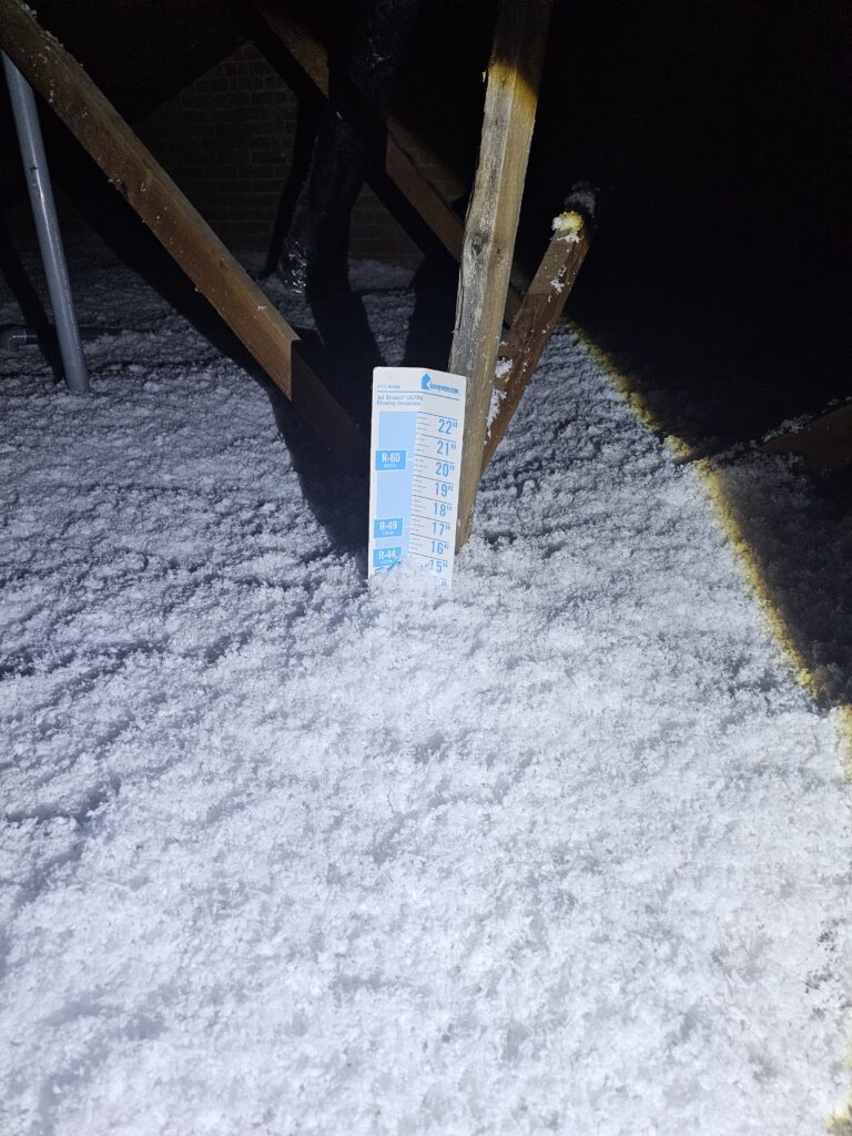 Attic Spray foam insulation level in garland