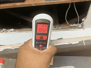 Infrared thermovision image showing lack of thermal insulation o